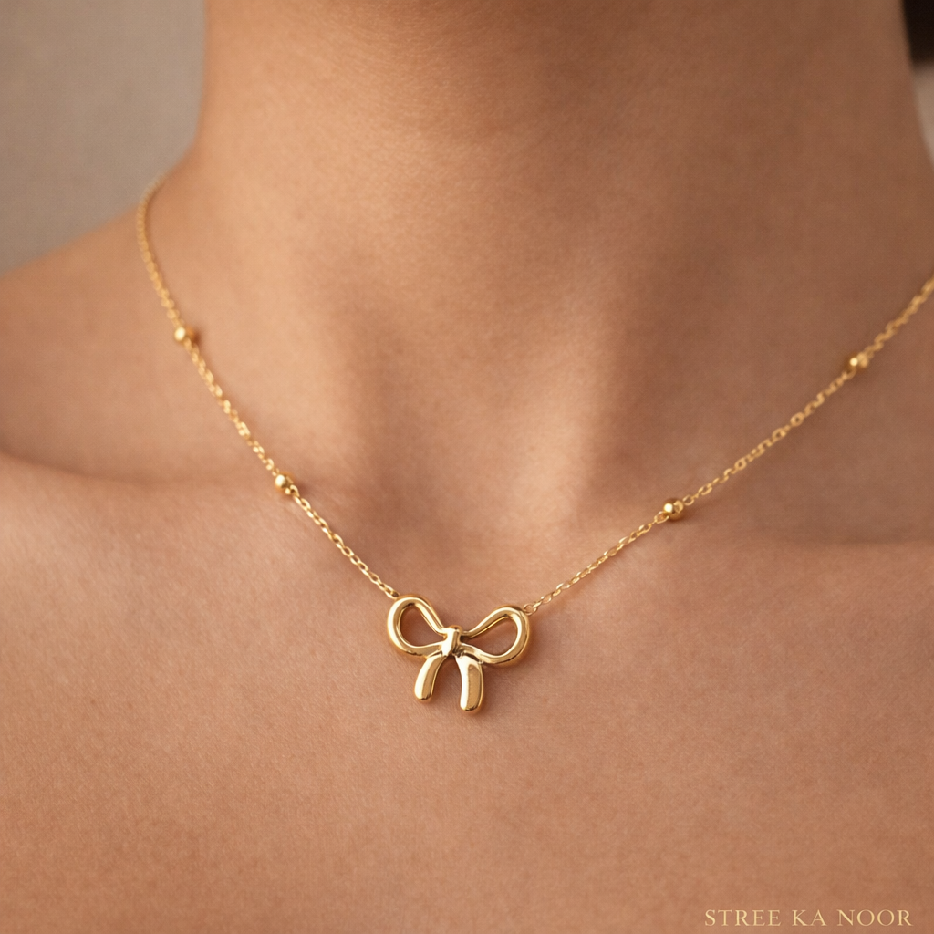 Elegant Golden Bow Bead
