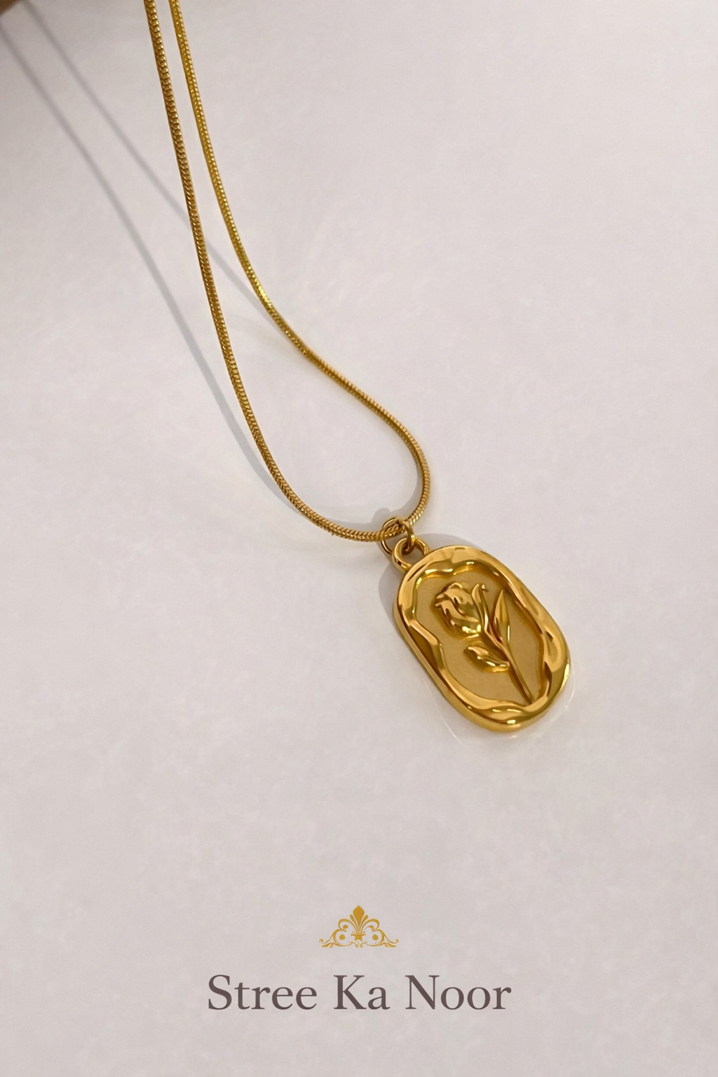 Golden Rose Charm Pendant