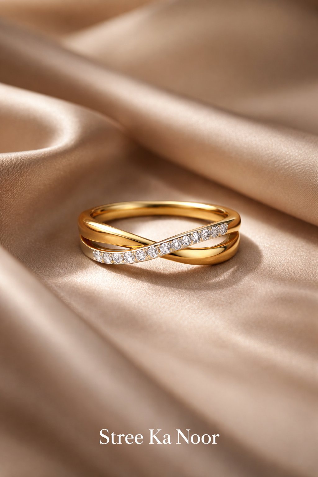 Infinity Crystal Gold Ring