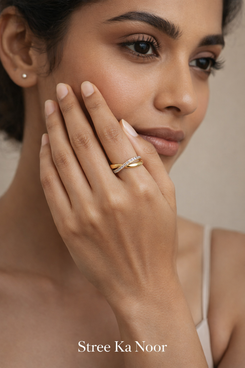 Infinity Crystal Gold Ring