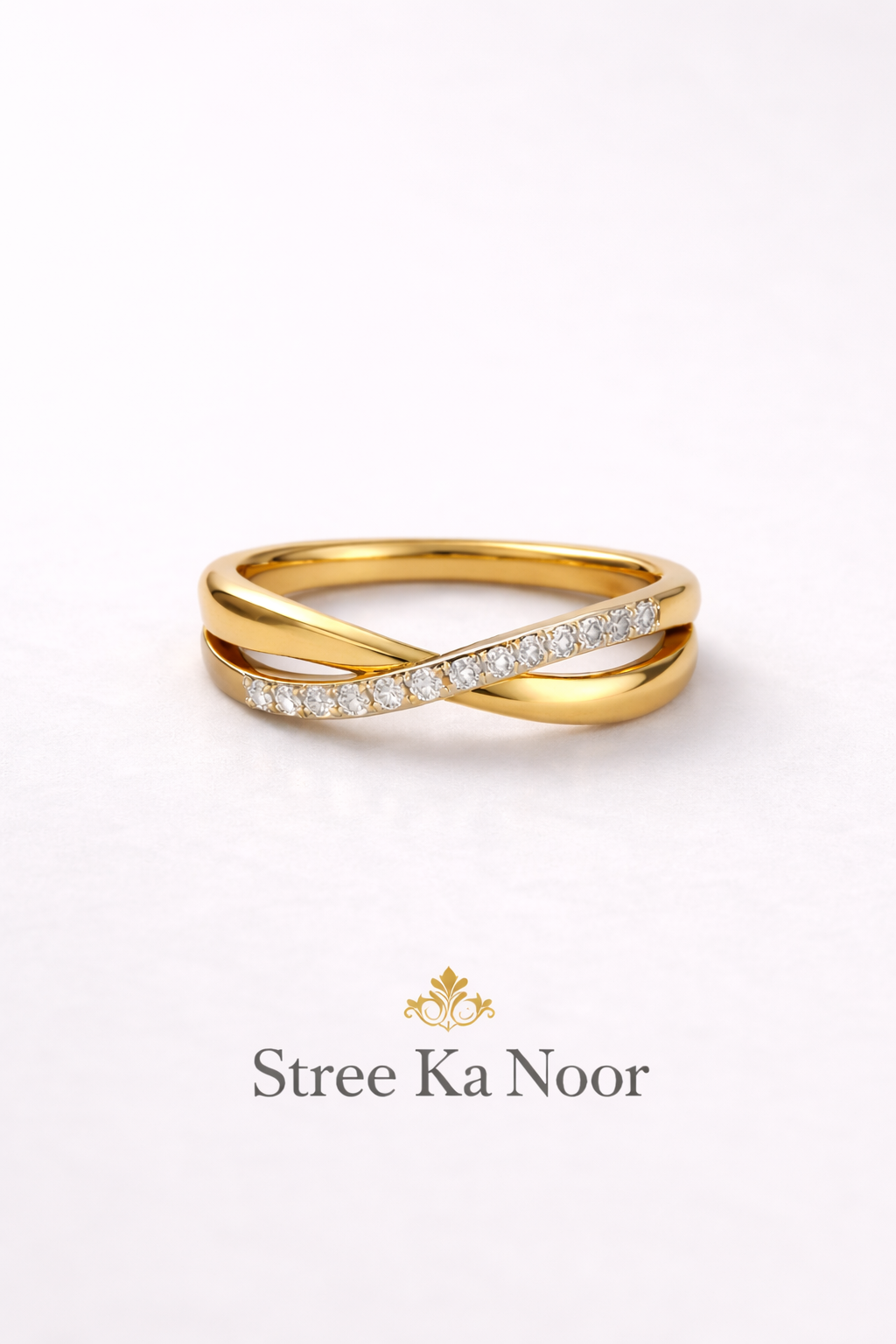 Infinity Crystal Gold Ring