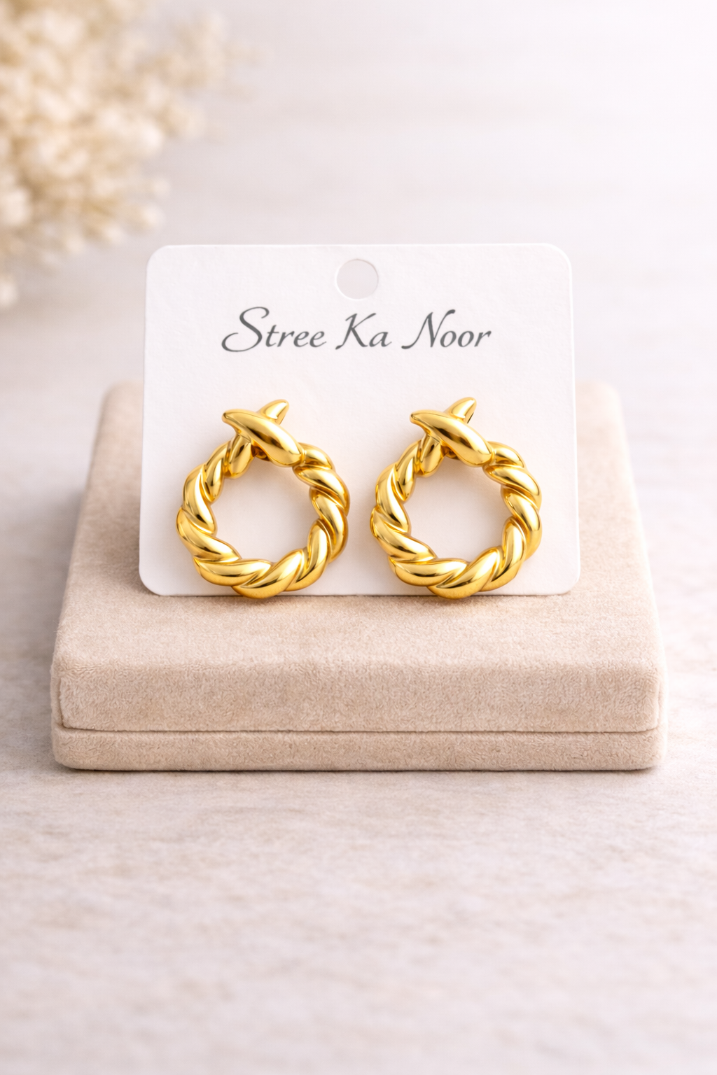 Golden Twist Hoops
