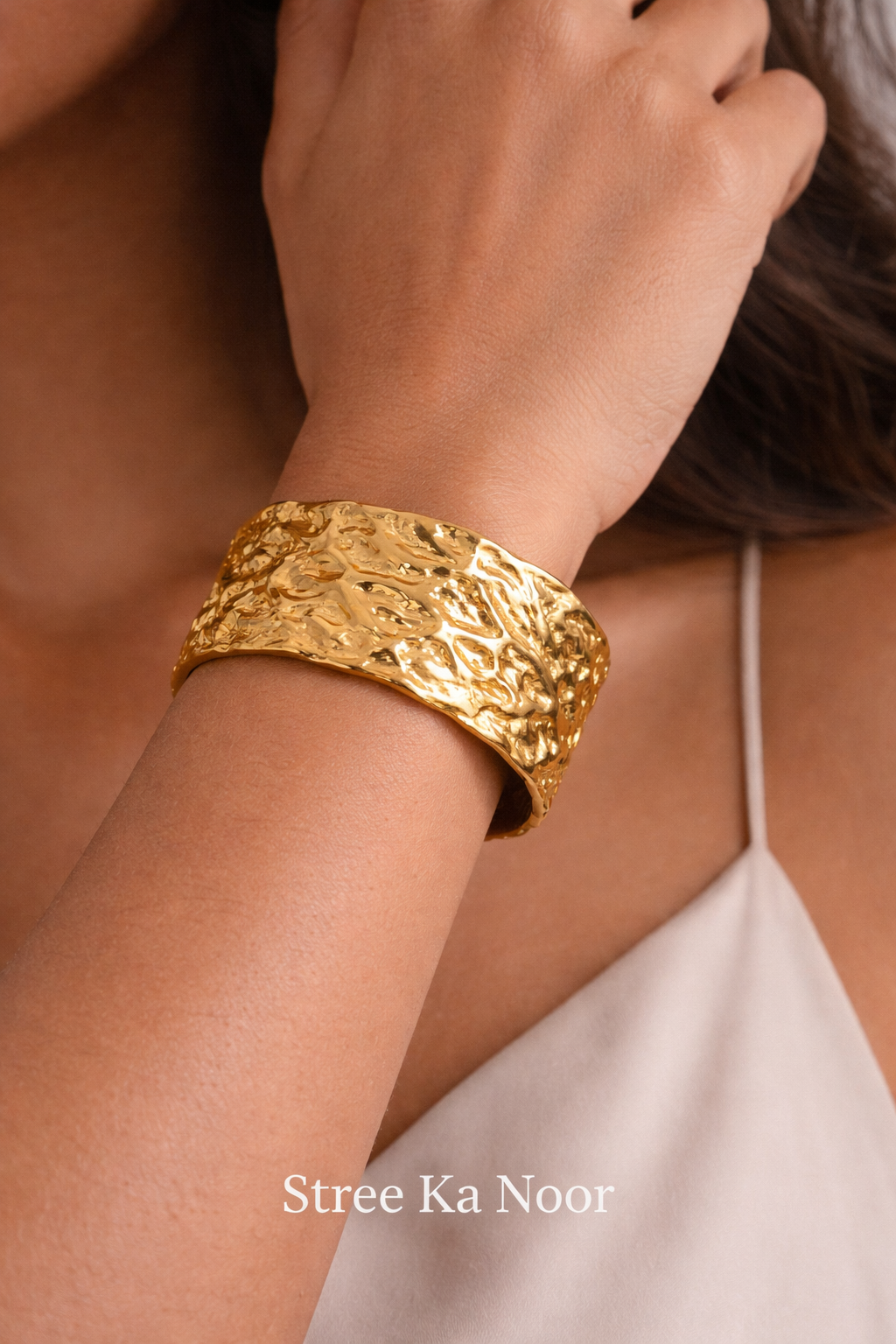 Textured Gold Cuff Bracelet