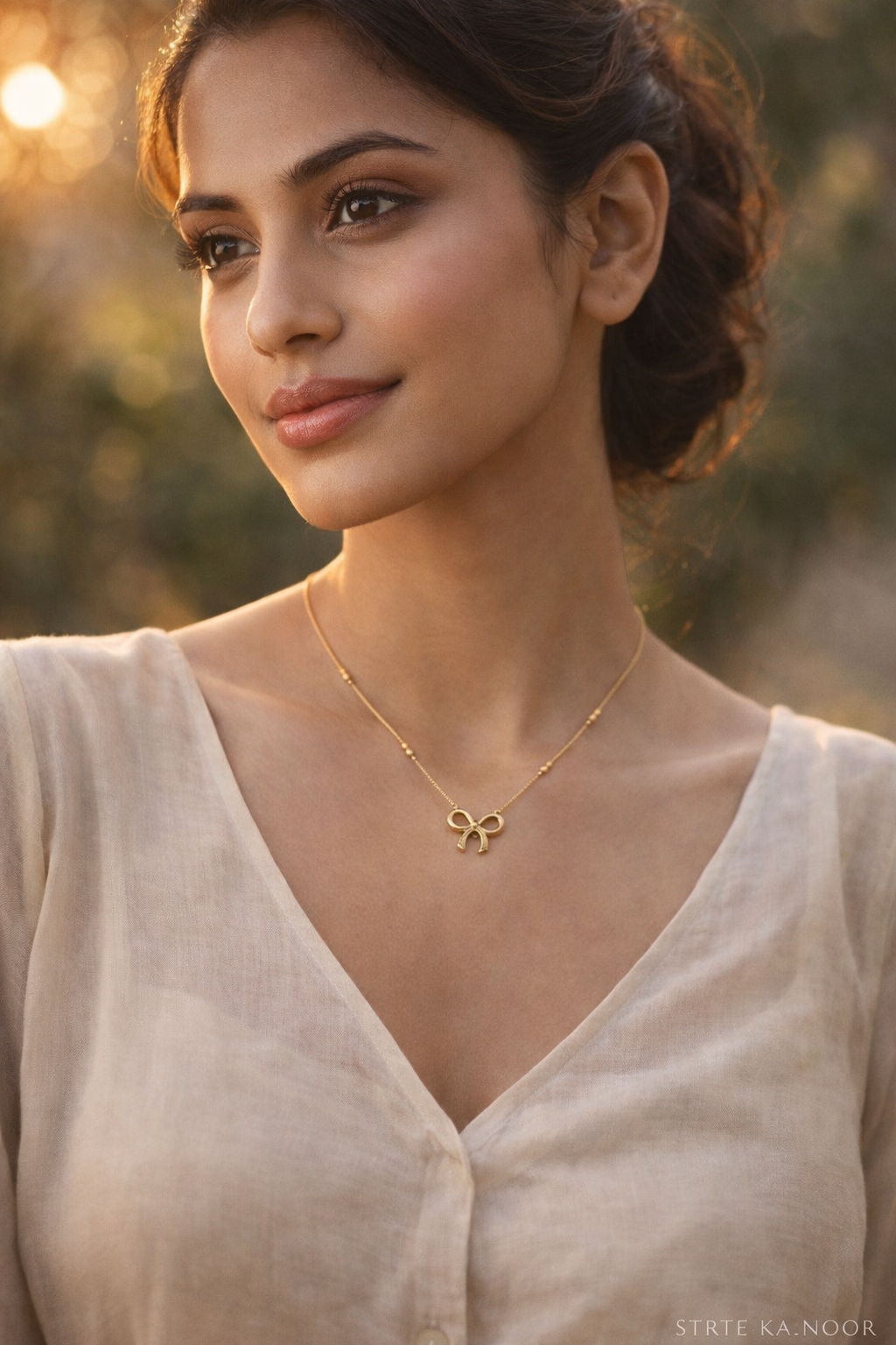 Elegant Golden Bow Bead