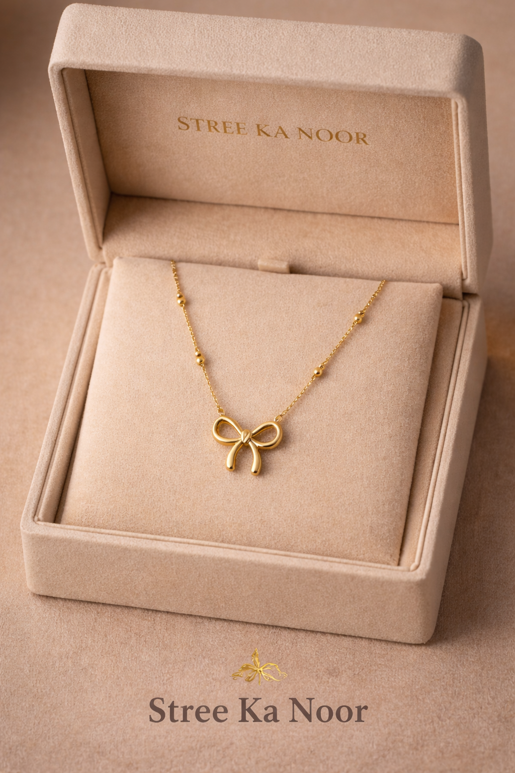 Elegant Golden Bow Bead