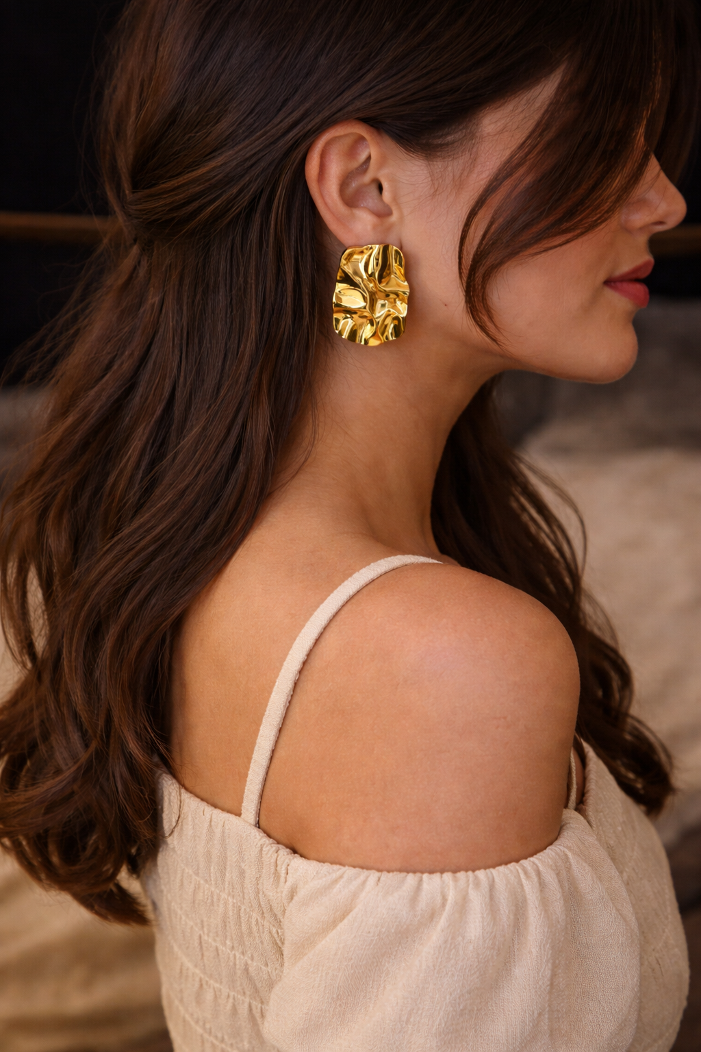Golden Texture Earrings