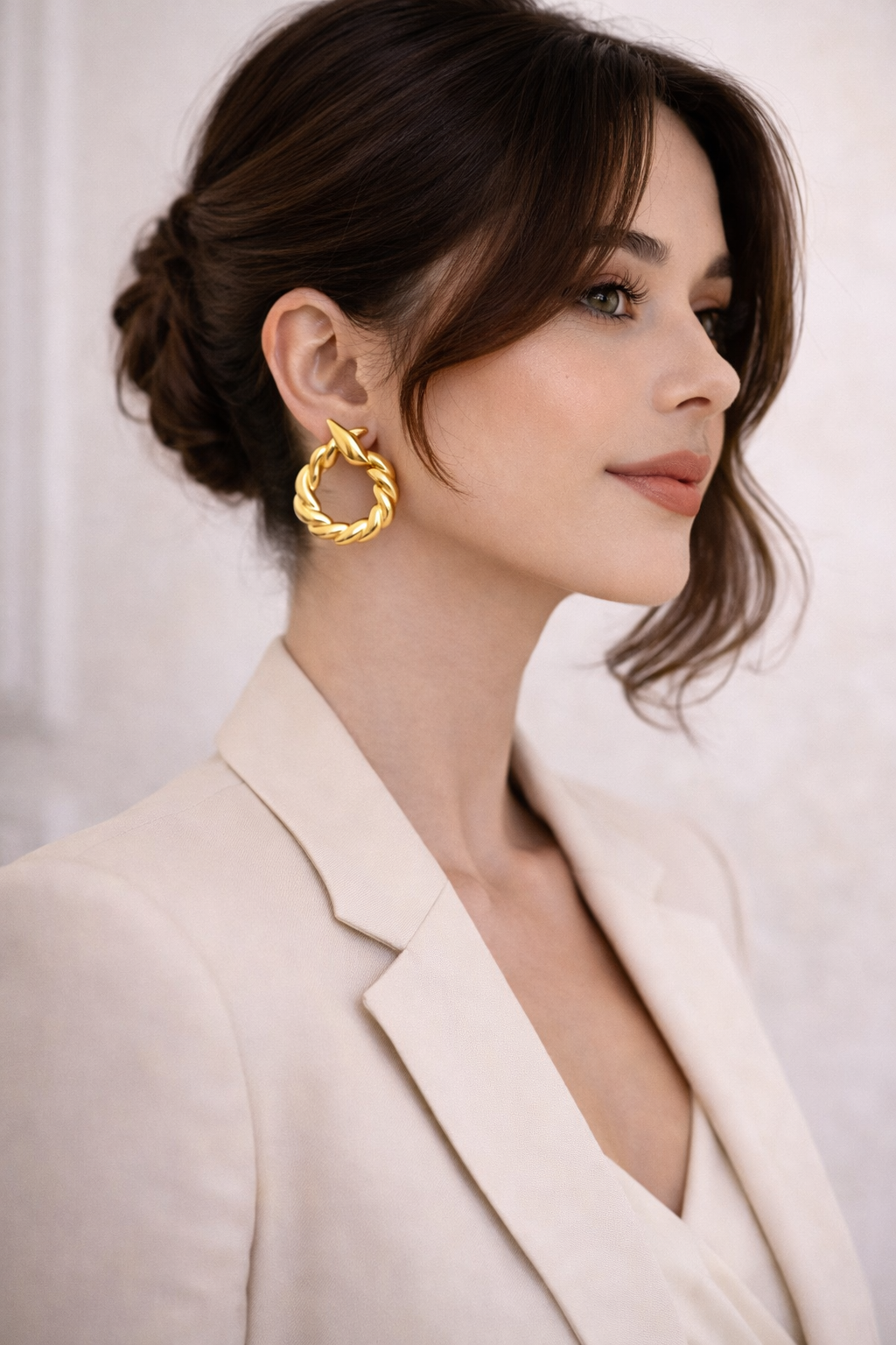 Golden Twist Hoops