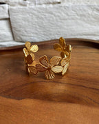 Golden Blossom Cuff Bracelet