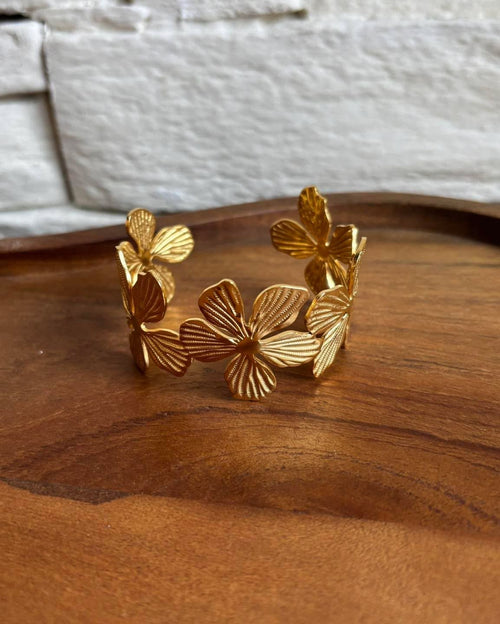 Golden Blossom Cuff Bracelet